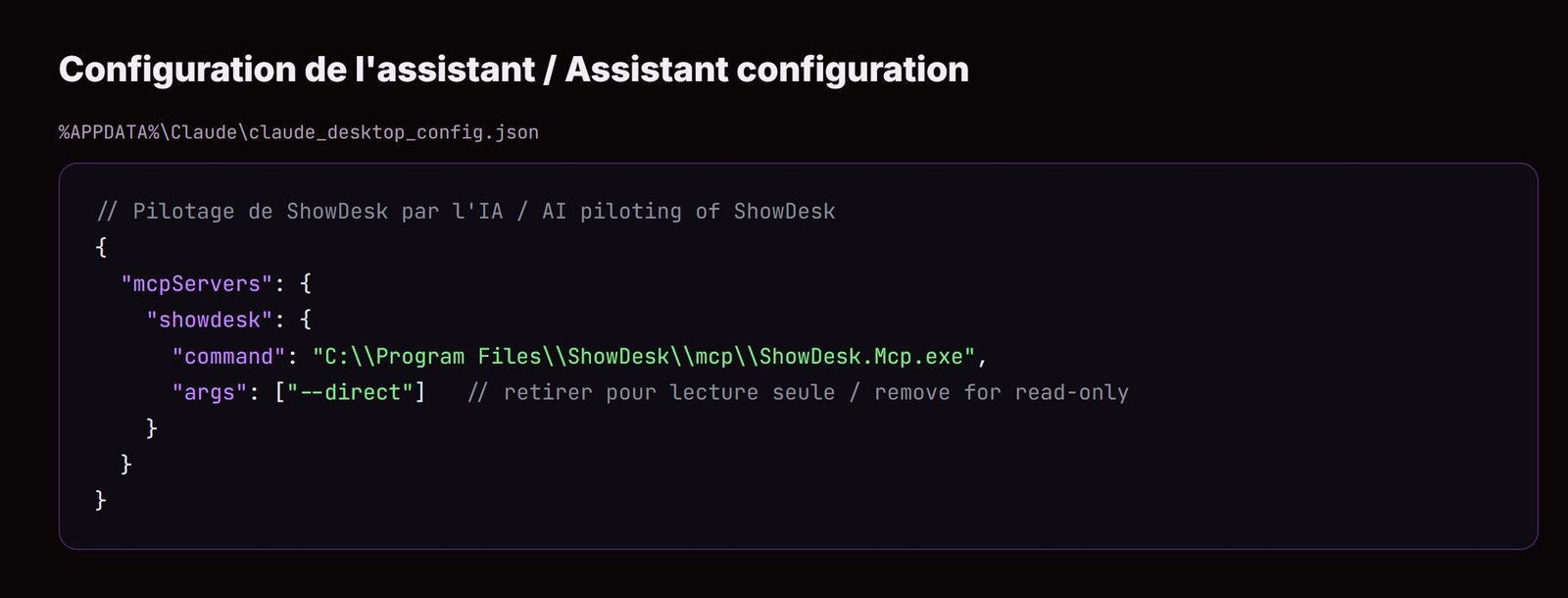 Configuration de l'assistant